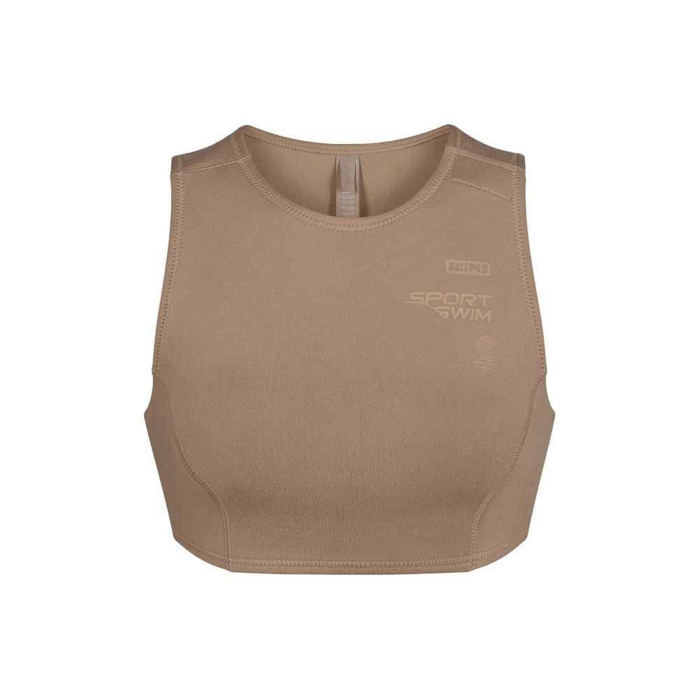 NWT SKIMS SPORT SWIM TOP IN COLOR DESERT